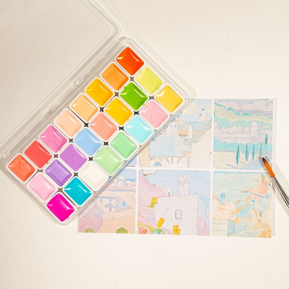 Watercolor Paint Set Solid Pigment - 24색 수채화 물감 세트 플라스틱 1ml