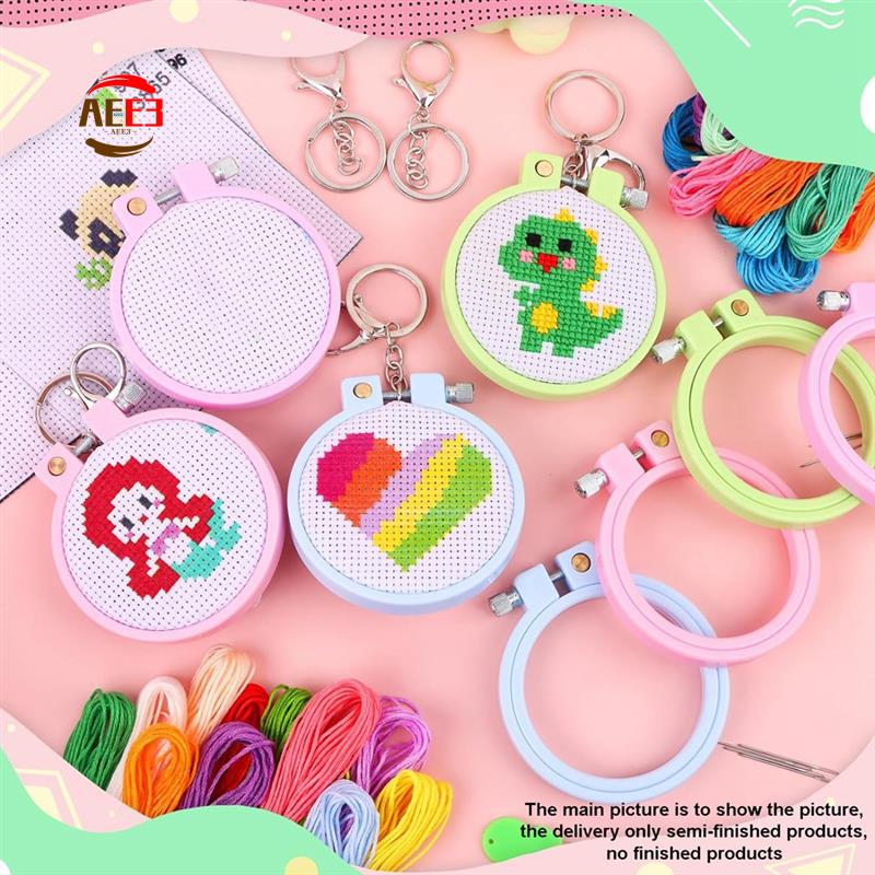 Cross Stitch Stamped Kits Beginners - AEE3-6Pcs 어린이를위한 스탬프 크로스 스티치 키트