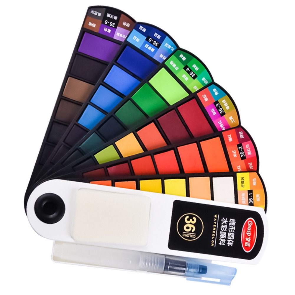 휴대용 접이식 수채화 물감 세트 18/24/36/42  - Watercolor Paint Set Solid Pigment 리뷰 및 가격
