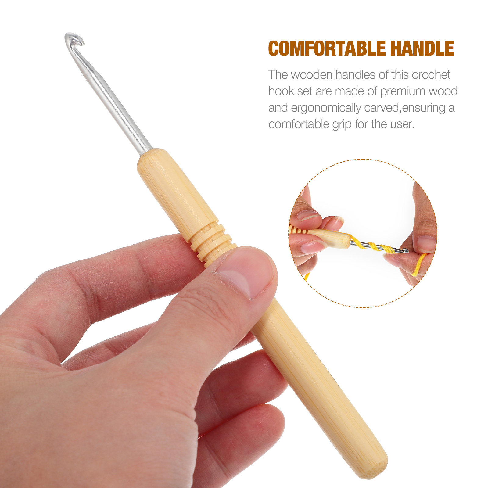 1세트 나무 코바늘 세트 다양한 크기(2.0mm-6.5 - Wooden Crochet Hooks Ergonomic Handle 리뷰 및 가격