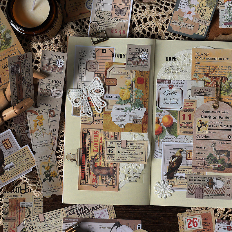 빈티지 소재 종이 장식 DIY 일기 앨범 수제 스크랩북 - Vintage Junk Journal Scrapbooking Paper 리뷰 및 가격