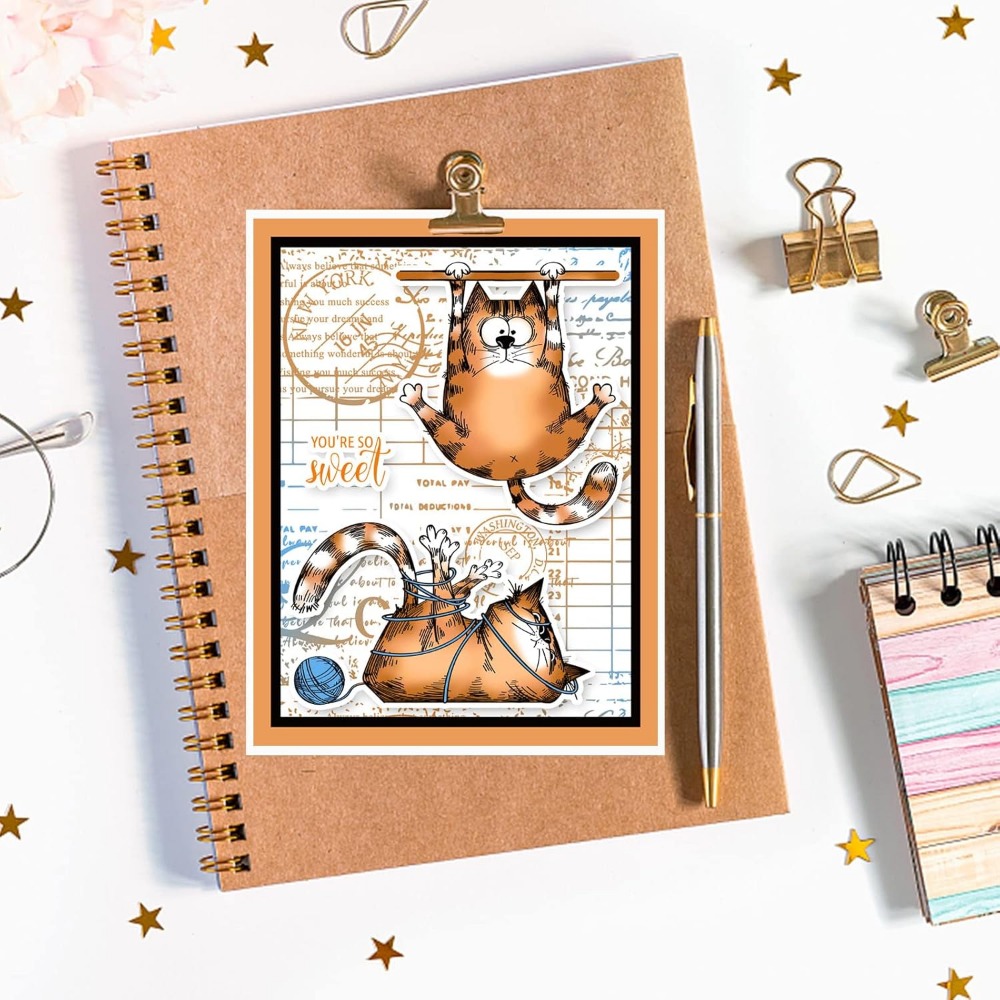 사랑스러운 고양이 투명 우표, 고무 투명 고무 도장 우 - Clear Silicone Stamps For Card Making 리뷰 및 가격