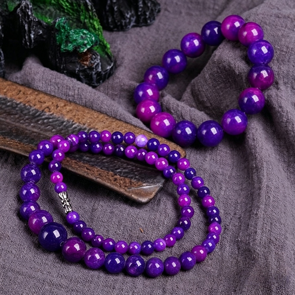 천연 진짜 옥 비즈 팔찌 목걸이 비즈 뱅글 럭셔리 부적 - Beading 리뷰 및 가격