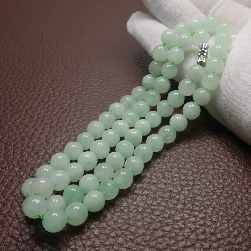 8-10mm 크기의 녹색 에메랄드 비즈 목걸이, 옥 장 - Beading 리뷰 및 가격