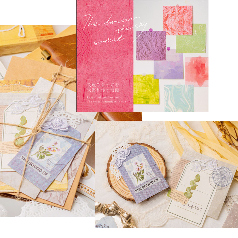 100 Pcs 다채로운 질감 배경 공예 종이 정크 저널 - Vintage Junk Journal Scrapbooking Paper 리뷰 및 가격