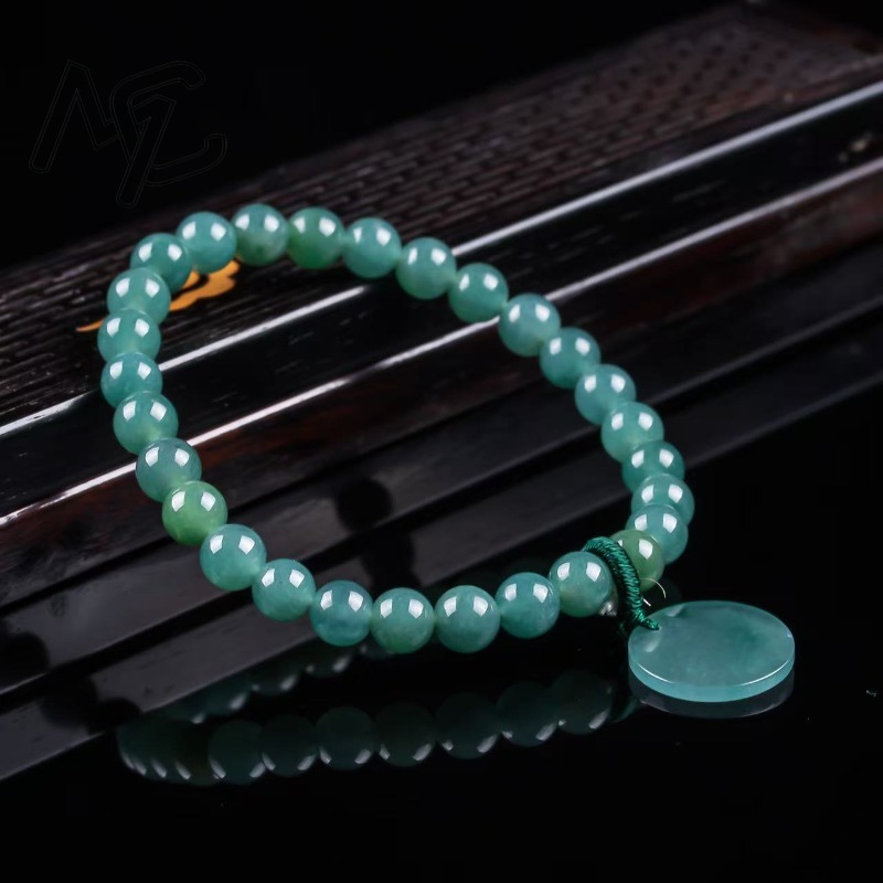 천연 비취 블루 워터 노씽 플라크 비즈 핸드 니팅 팔찌 - Beading 리뷰 및 가격