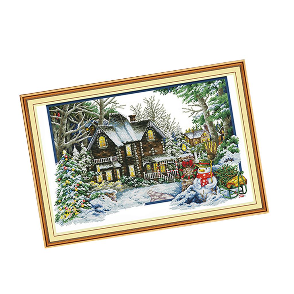 프리프린트된 겨울 패턴 자수 세트가 포함된 스탬프 크로 - Cross Stitch Stamped Kits Beginners 리뷰 및 가격
