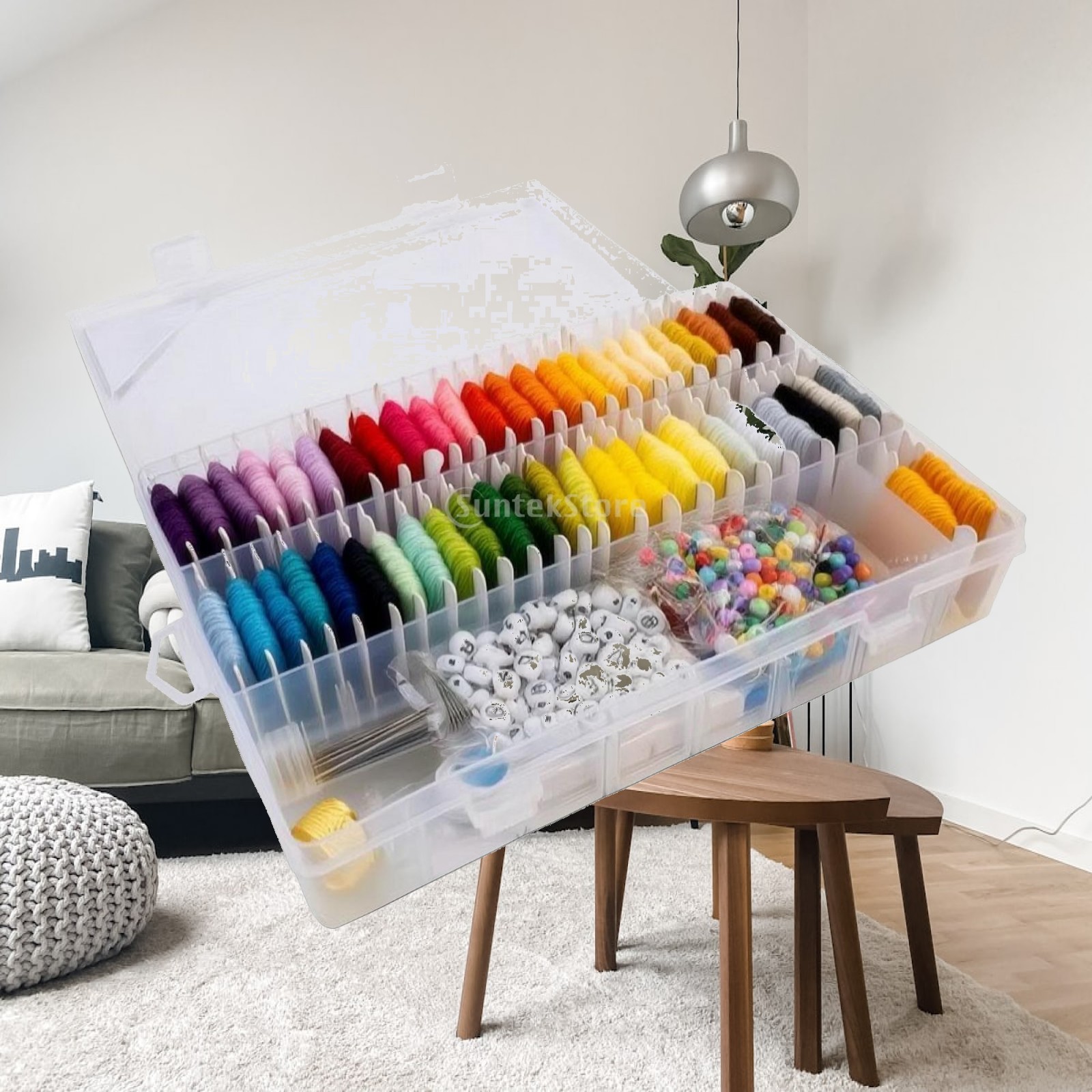 자수실 키트와 정리함, 투명 자수실 정리함, 수납칸이  - Embroidery 리뷰 및 가격